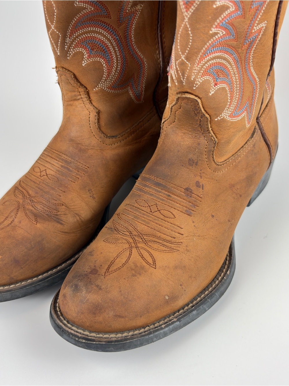 Tony Lama Boots Leather Brown Western Cowgirl - Picture 7 of 12